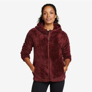 Eddie Bauer Quest Plush Hoodie Hooded Jacket Cinnabar Zipper Pockets Sz Lg Tall
